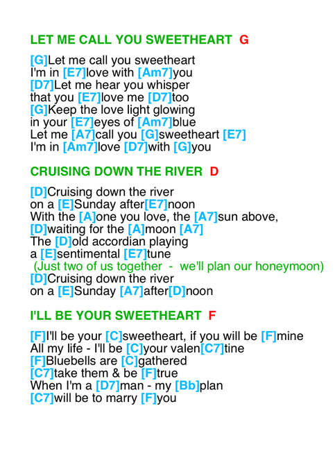 Let Me Call You Sweetheart G